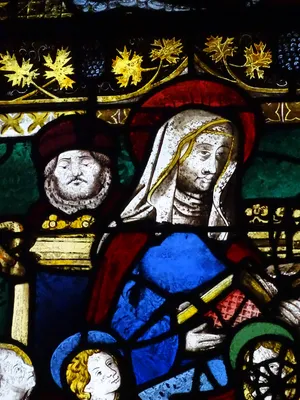 Vitrail baie 13 : Parenté de la Vierge dans l'Église Saint-Martin à Nonancourt