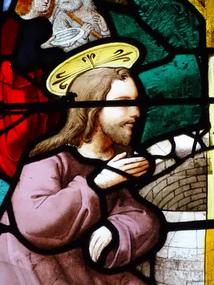 Vitrail baie 15 : Scènes de la vie du Christ, Sainte-Barbe dans l'Église Saint-Martin à Nonancourt