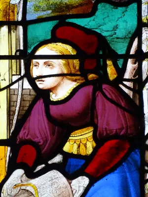 Vitrail baie 15 : Scènes de la vie du Christ, Sainte-Barbe dans l'Église Saint-Martin à Nonancourt