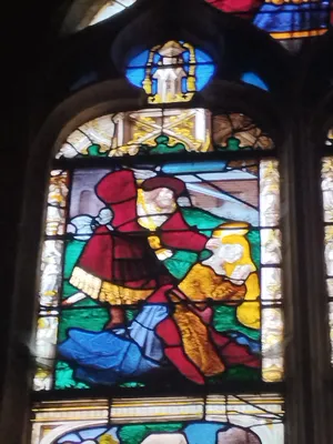 Vitrail baie 15 : Scènes de la vie du Christ, Sainte-Barbe dans l'Église Saint-Martin à Nonancourt