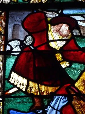 Vitrail baie 15 : Scènes de la vie du Christ, Sainte-Barbe dans l'Église Saint-Martin à Nonancourt