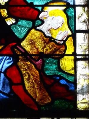 Vitrail baie 15 : Scènes de la vie du Christ, Sainte-Barbe dans l'Église Saint-Martin à Nonancourt