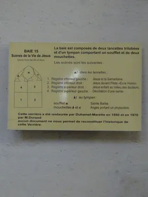 Vitrail baie 15 : Scènes de la vie du Christ, Sainte-Barbe dans l'Église Saint-Martin à Nonancourt