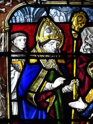 Vitrail Baie 16 : Vie de Saint-Mathurin dans l'Église Saint-Martin à Nonancourt