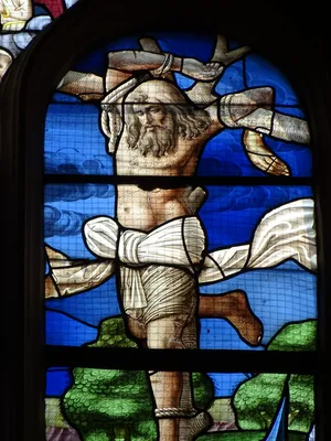 Vitrail Baie 100 : La Crucifixion dans l'Église Saint-Martin à Nonancourt