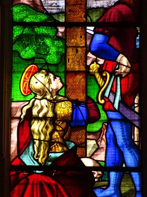 Vitrail Baie 100 : La Crucifixion dans l'Église Saint-Martin à Nonancourt
