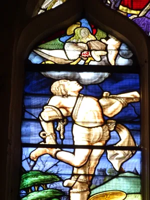 Vitrail Baie 102 : La Déploration du Christ dans l'Église Saint-Martin à Nonancourt