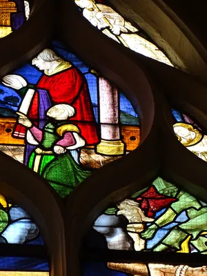Vitrail Baie 102 : La Déploration du Christ dans l'Église Saint-Martin à Nonancourt