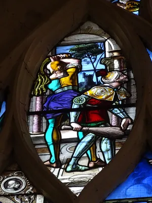 Vitrail Baie 103 : La Comparution de Jésus devant Caïphe dans l'Église Saint-Martin à Nonancourt