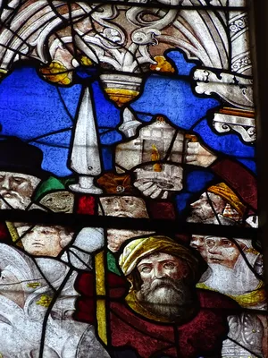 Vitrail Baie 105 : Le Baiser de Judas et l'Arrestation du Christ dans l'Église Saint-Martin à Nonancourt