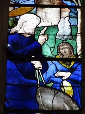 Vitrail Baie 109 : L'Entrée à Jérusalem dans l'Église Saint-Martin à Nonancourt