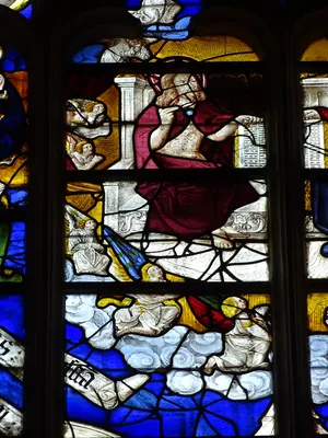 Vitrail Baie 114 : Le Triomphe de l'Eglise dans l'Église Saint-Martin à Nonancourt