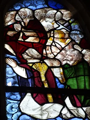 Vitrail Baie 114 : Le Triomphe de l'Eglise dans l'Église Saint-Martin à Nonancourt