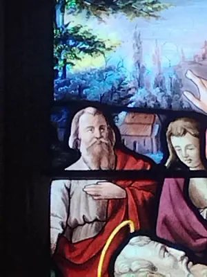 Vitrail Baie 3 : Le Pouvoir des clefs dans l'Église Saint-Ouen à Routot