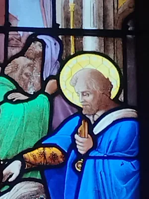 Vitrail Baie 3 : Le Pouvoir des clefs dans l'Église Saint-Ouen à Routot