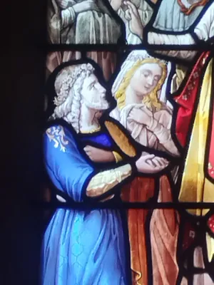Vitrail Baie 4 : Sacrement du Mariage dans l'Église Saint-Ouen à Routot