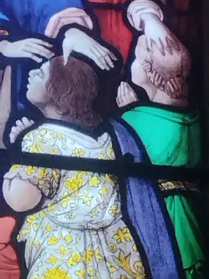 Vitrail Baie 5 : Sacrement de confirmation dans l'Église Saint-Ouen à Routot