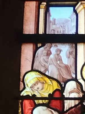 Vitrail Baie 8 : Sacrement de l'extrème onction dans l'Église Saint-Ouen à Routot