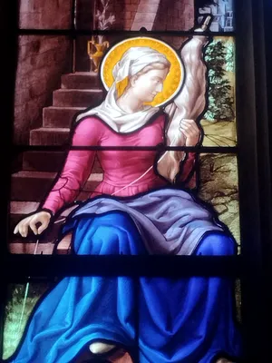 Vitrail Baie 10 : Atelier de Nazareth dans l'Église Saint-Ouen à Routot