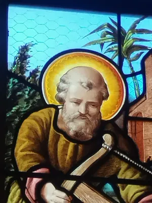 Vitrail Baie 10 : Atelier de Nazareth dans l'Église Saint-Ouen à Routot