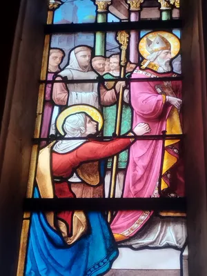 Vitrail Baie 21 : Scène de la vie de Saint-Augustin dans l'Église Saint-Ouen à Routot