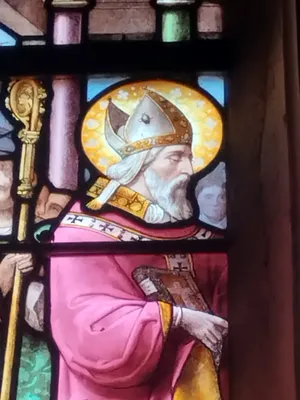 Vitrail Baie 21 : Scène de la vie de Saint-Augustin dans l'Église Saint-Ouen à Routot