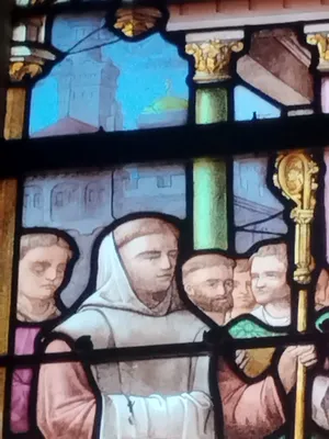 Vitrail Baie 21 : Scène de la vie de Saint-Augustin dans l'Église Saint-Ouen à Routot