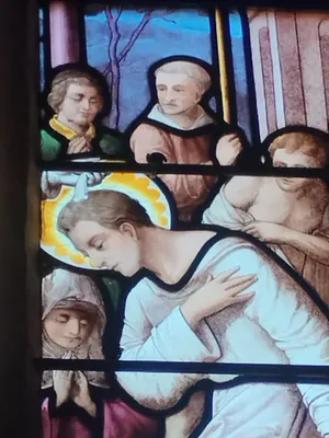 Vitrail Baie 21 : Scène de la vie de Saint-Augustin dans l'Église Saint-Ouen à Routot