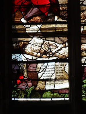 Vitrail Baie 12 : La Cène dans l'Église Sainte-Foy de Conches-en-Ouche
