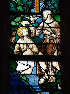 Vitrail Baie 20 : Saint-Jean-Baptiste dans l'Église Sainte-Foy de Conches-en-Ouche