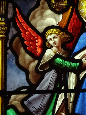 Vitrail Baie 7 : La Présentation au Temple, L'Assomption de la Vierge dans l'Église Saint-Germain à Heuqueville