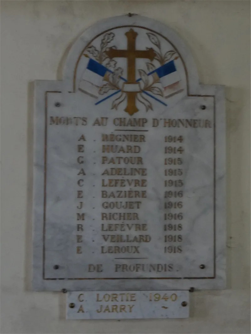 Plaque aux morts de l'église de La Haye-Saint-Sylvestre