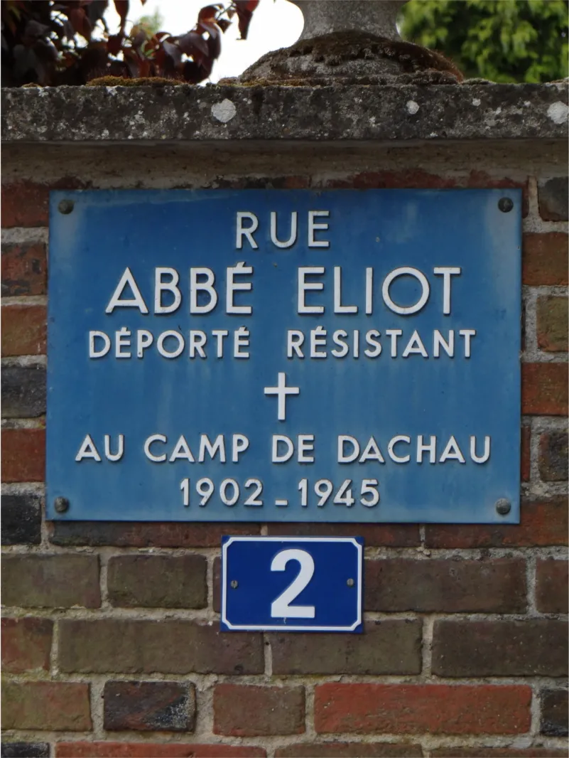 Plaque de rue Abbé Eliot de Bérengeville-la-Campagne