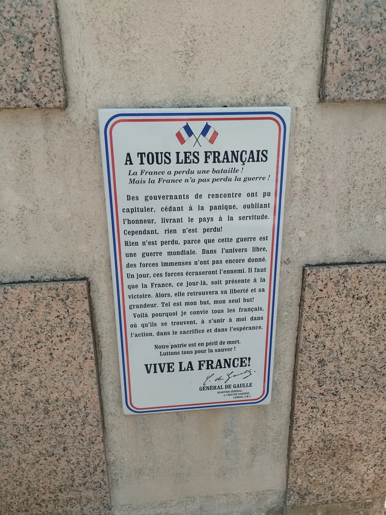 Plaque Appel du 18 Juin à Nonancourt