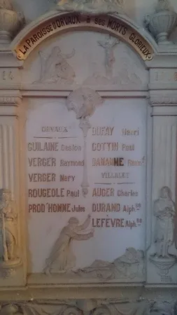 Plaque commémorative église d'Orvaux