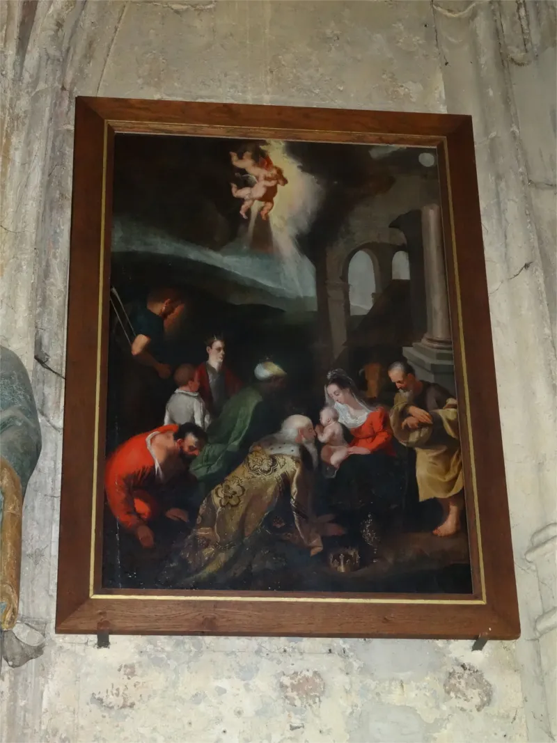 Tableau : l'Adoration des Mages de l'église Notre-Dame-des-Arts de Pont-de-l'Arche