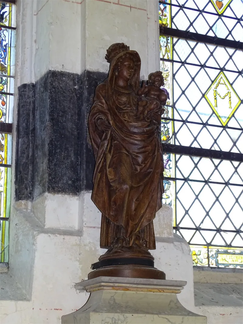 Statue Vierge à l'Enfant de l'église Saint-Germain de Croisy-sur-Eure