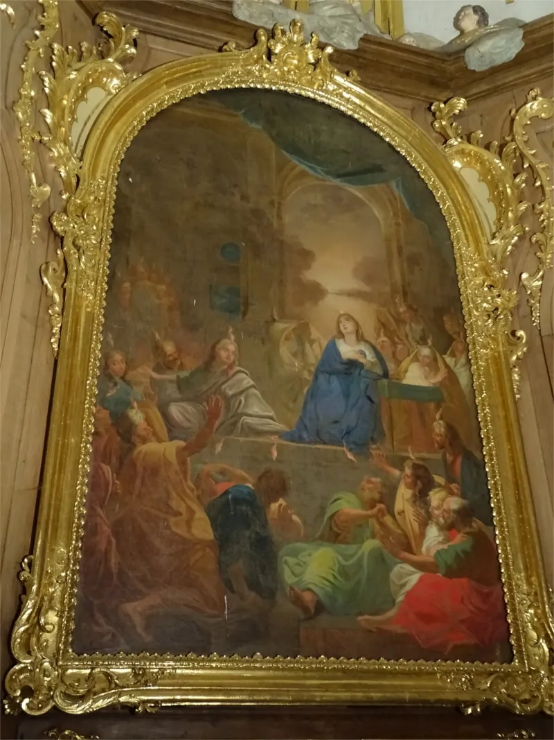 Tableau : la Descente du Saint-Esprit sur les Apôtres dans l'église Sainte-Cécile d'Acquigny