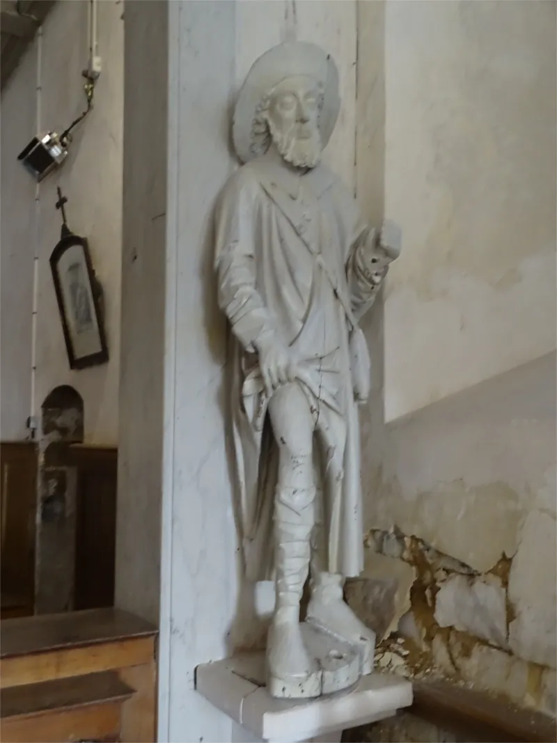 Statue de Saint-Roch dans l'Église Sainte-Colombe d'Irreville