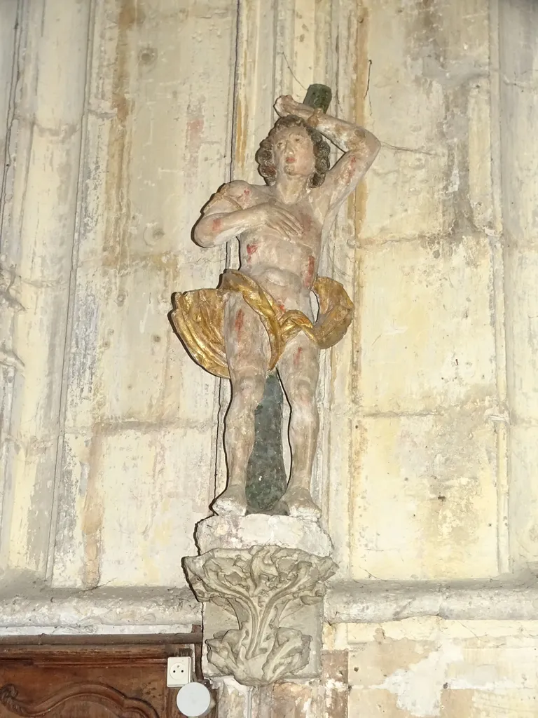 Statue de Saint-Sébastien dans l'Église Notre-Dame-des-Arts de Pont-de-l'Arche