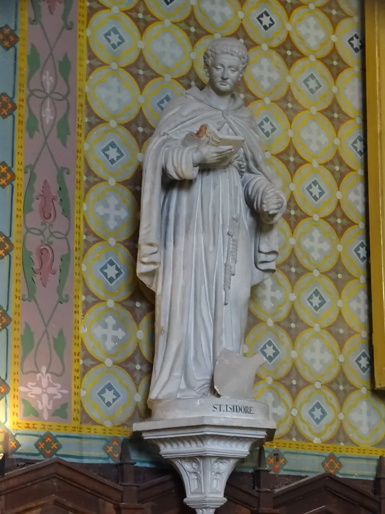 Statue de Saint-Isidore dans l'Église Saint-Sulpice d'Heudicourt