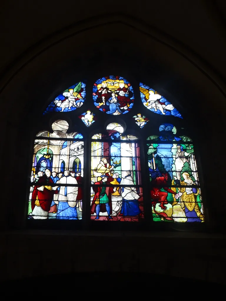 Vitrail Baie 1 Miracle de Théophile dans l'Église Notre-Dame de Louviers