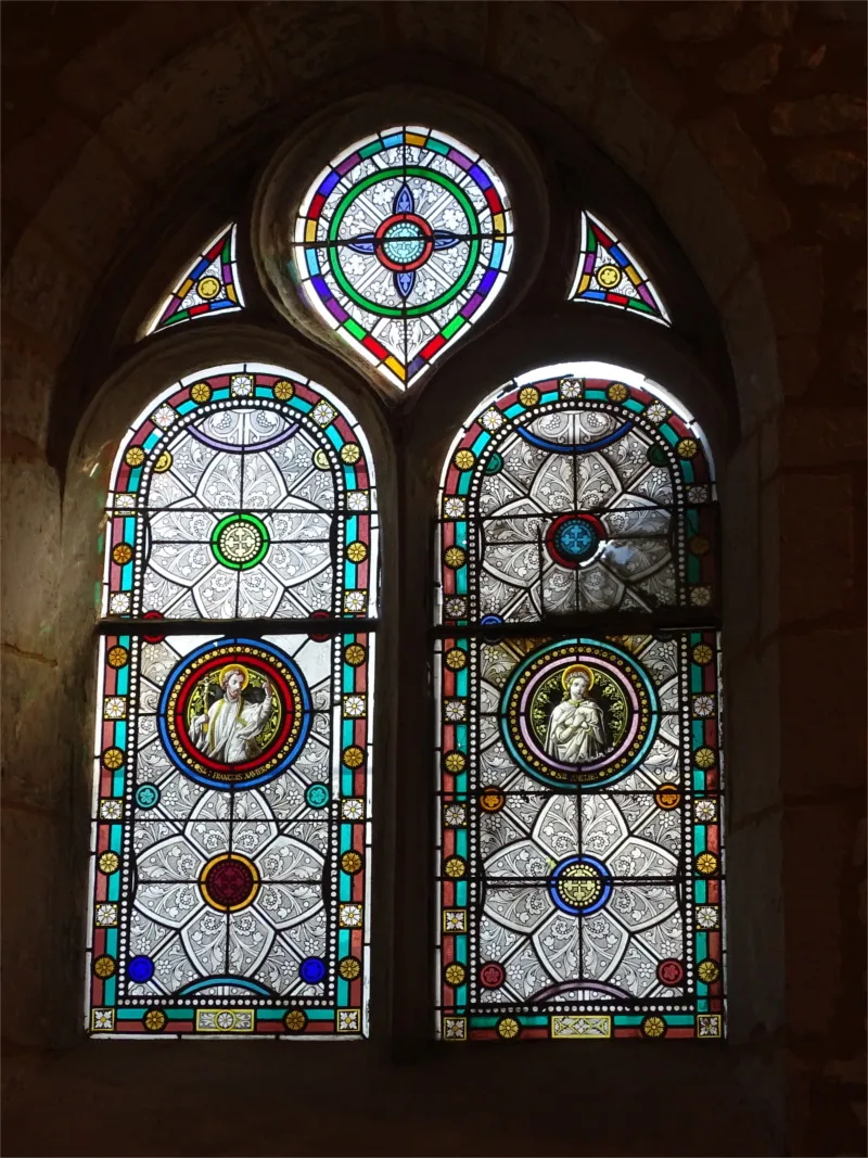 Vitrail Baie 4 : St François Xavier - Ste Amélie dans l'Église Sainte-Colombe de Porte-Joie
