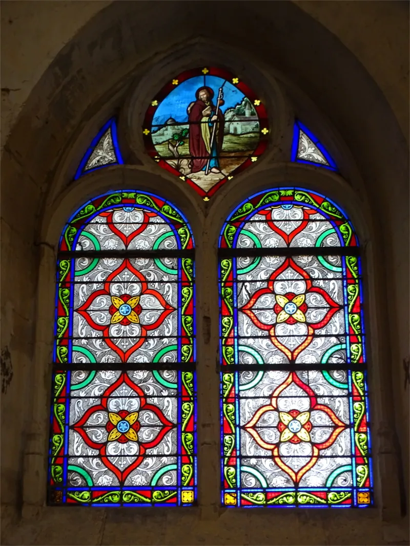 Vitrail Baie J de l'Église Saint-Aubin de Doudeauville-en-Vexin