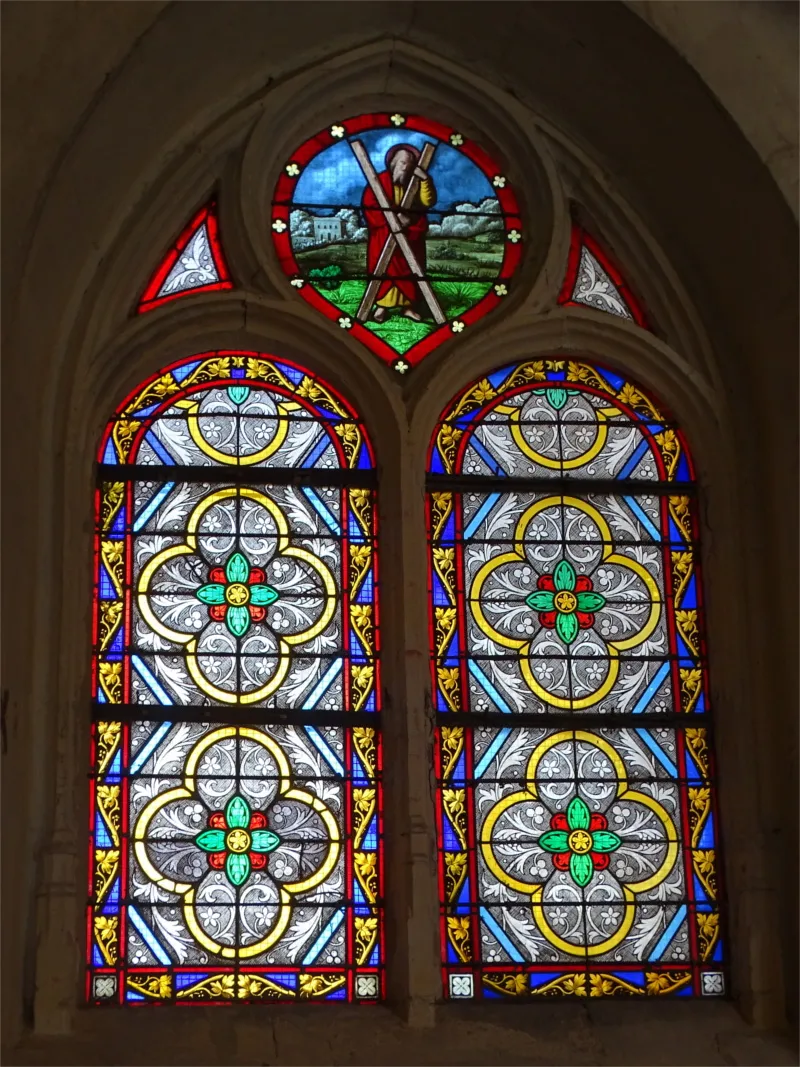 Vitrail Baie K de l'Église Saint-Aubin de Doudeauville-en-Vexin