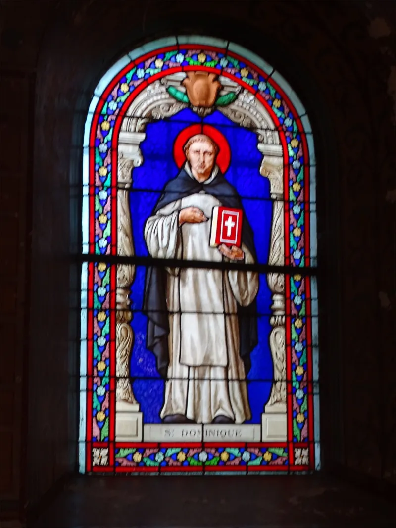 Vitrail Baie C : St Dominique dans l'Église Notre-Dame du Thil