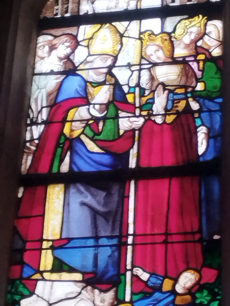 Vitrail baie 11 : Miracles de Saint-Martin dans l'Église Saint-Martin à Nonancourt