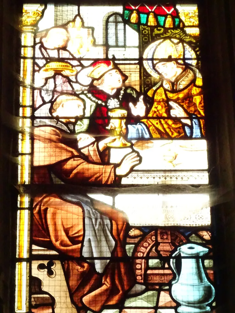Vitrail Baie 1 : Scène de la vie de Saint-Martin-de-Tours dans l'Église Saint-Martin à Nonancourt