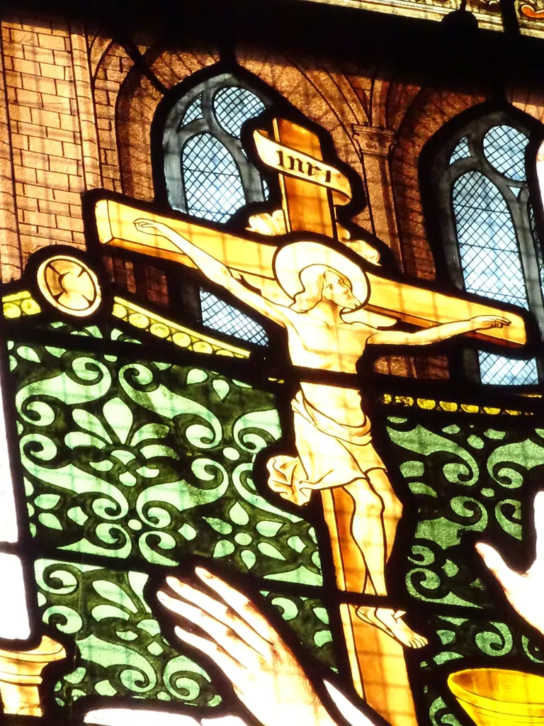 Vitrail Baie 2 : Messe de Saint-Martin dans l'Église Saint-Martin à Nonancourt