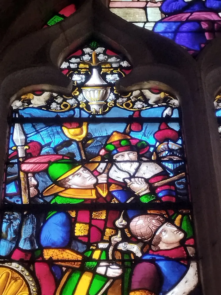 Vitrail Baie 3 : Le Crucifiement de Saint-Pierre dans l'Église Saint-Martin à Nonancourt